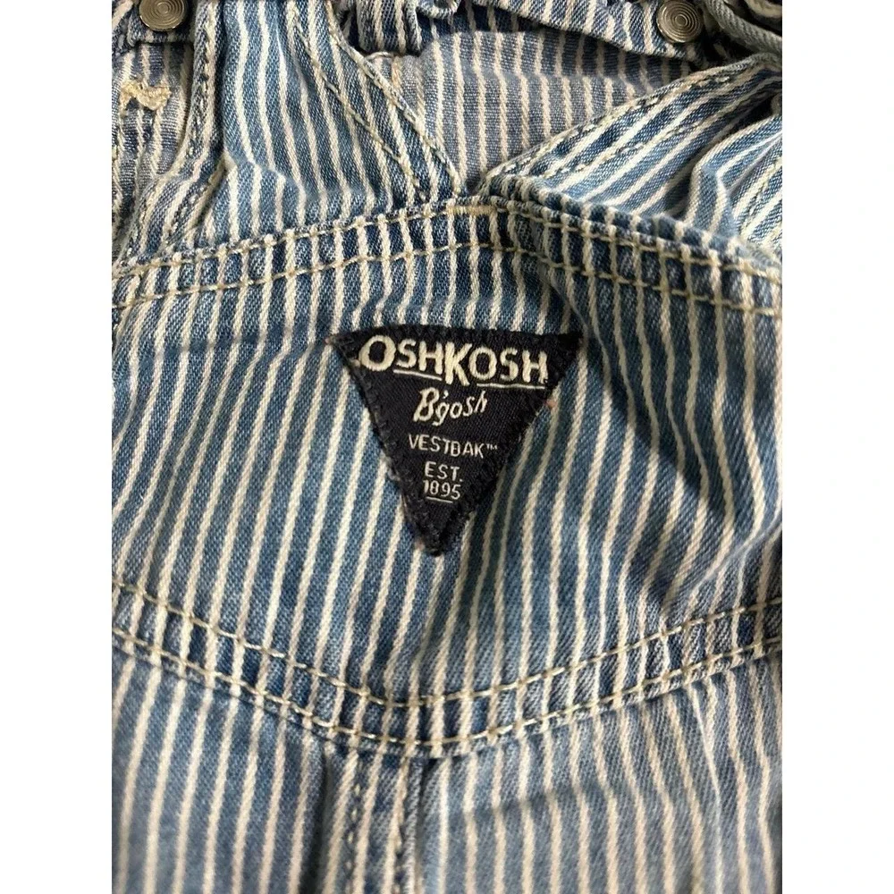OshKosh B'gosh striped denim short overalls (18 min) Vintage Style Train overall